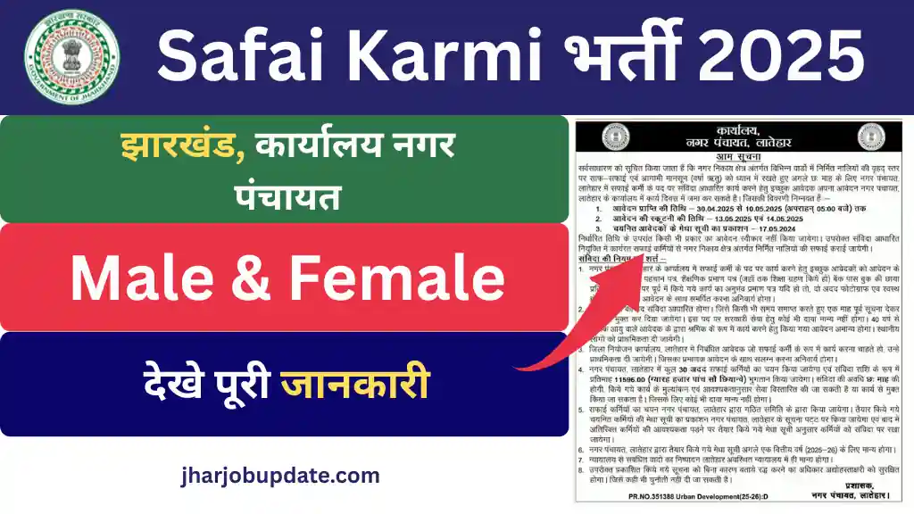 Jharkhand Safai Karmi Vacancy 2025